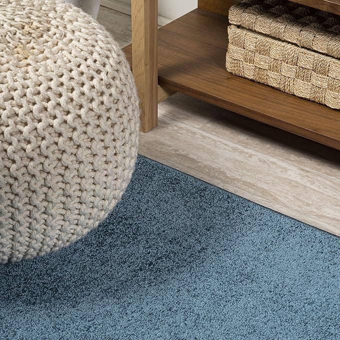 JONATHAN Y Haze Solid Low-Pile Turquoise 5x8 Oval Indoor Area Rug, Coastal,Bohemian,Minimalist,Classic, Easy-Cleaning for Living Room,Bedroom,Kitchen,Pet Friendly,Non-Shedding (SEU100H-5OV)