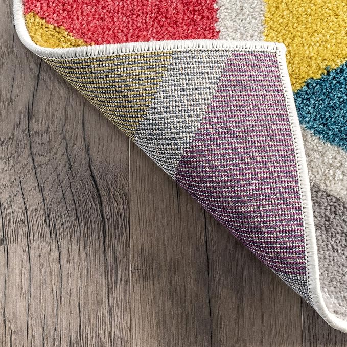 nuLOOM Maris Multicolor Geometric Power Loomed Area Rug, 8' x 10' | Nuloom Maris Geometric 8' x 10' Area Rug for Living Room Bedroom Dining Room, Multicolor