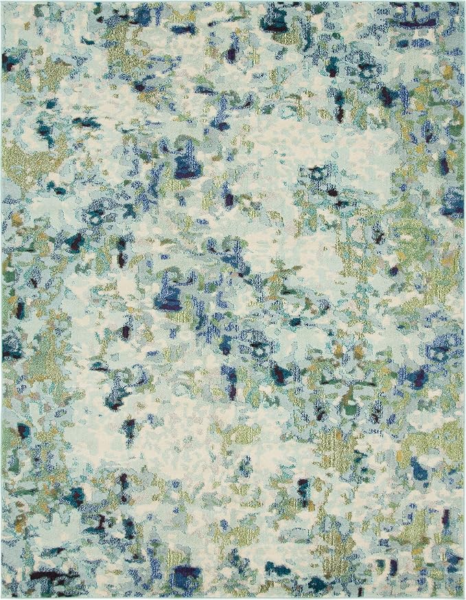 Unique Loom Chromatic Collection Area Rug - Champagne (8' x 10' Rectangle, Light Blue/ Blue)