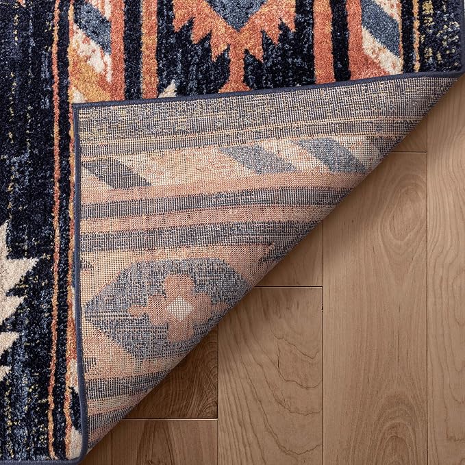 Well Woven Tulsa Lea Blue Traditional Southwestern Tribal 5x7 (5'3" x 7'3") Area Rug