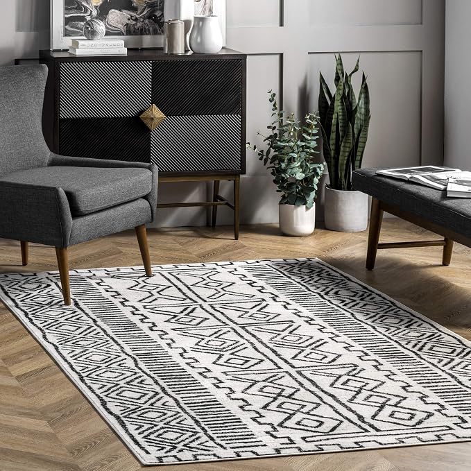 nuLOOM Alisa Tribal Area Rug, 4x6, Grey