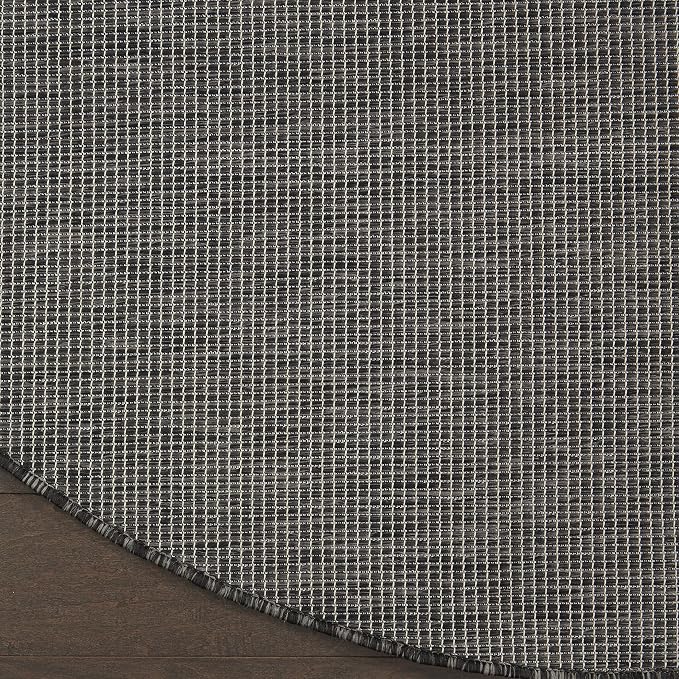 Nourison Home Positano Charcoal 8' x Round Area Rug - Easy Clean, Non Shedding, Bed Room, Living Room, Dining Room, Kitchen (8' x Round)