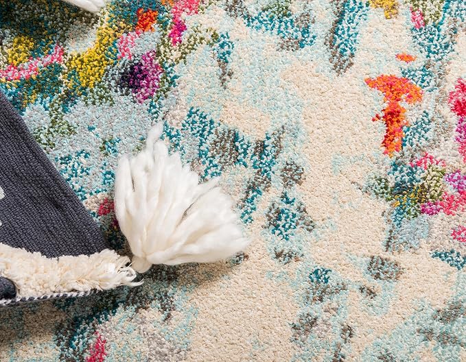 Unique Loom Chromatic Collection Area Rug - Joyous (4' 1" x 6' 1" Rectangle Multi/Blue)
