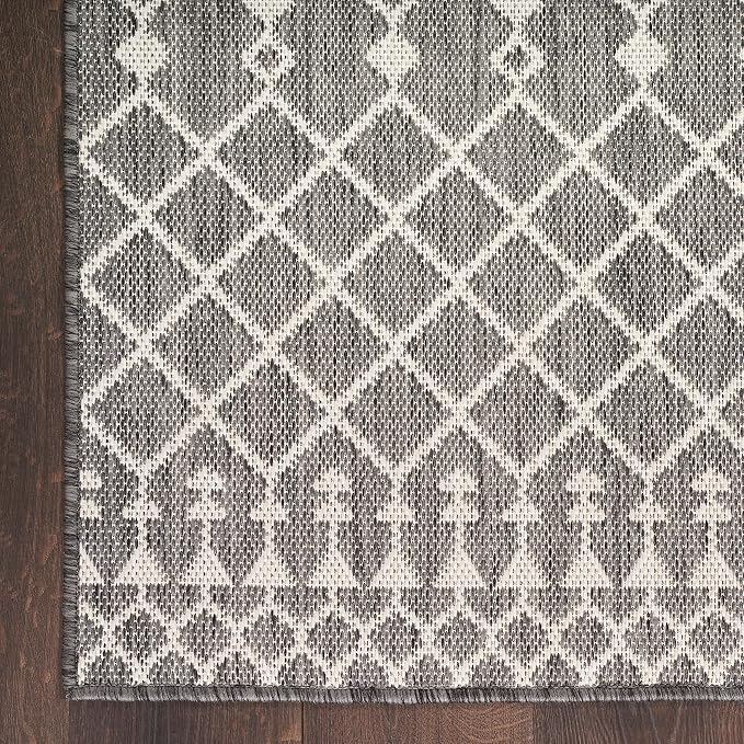 Nourison Home Positano Charcoal 5' x 7' Area Rug - Easy Clean, Non Shedding, Bed Room, Living Room, Dining Room, Kitchen (5' x 7')