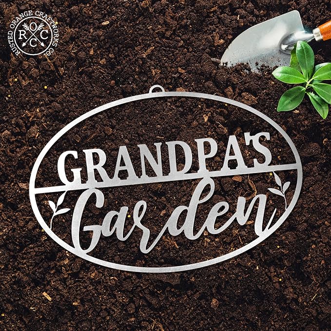 Garden Oval for Him (Grandpa's) -Yard Signs Decorative Outdoor -Garden gifts for men -Outdoor Plaque -Gifts for gardeners men -fathers day yard sign -Gardening Signs