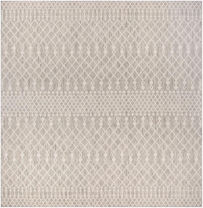 Nourison Home Positano Light Grey 12' x Square Area Rug - Easy Clean, Non Shedding, Bed Room, Living Room, Dining Room, Kitchen (12' x Square)