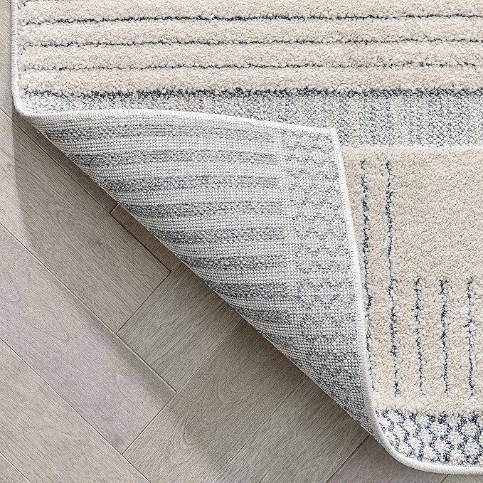 Well Woven Harlow Collection Briar Light Blue - Modern Tribal Minimalist Geometric 5x7 Area Rug - Ideal for Living Room, Dining Room & Bedroom - Durable, Stain Resistant & Easy to Clean