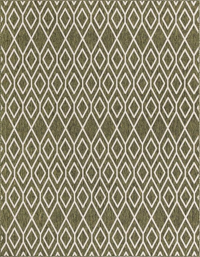 Jill Zarin Outdoor Collection Area Rug - Turks and Caicos (7' 10" x 10' Rectangle Green/Ivory)