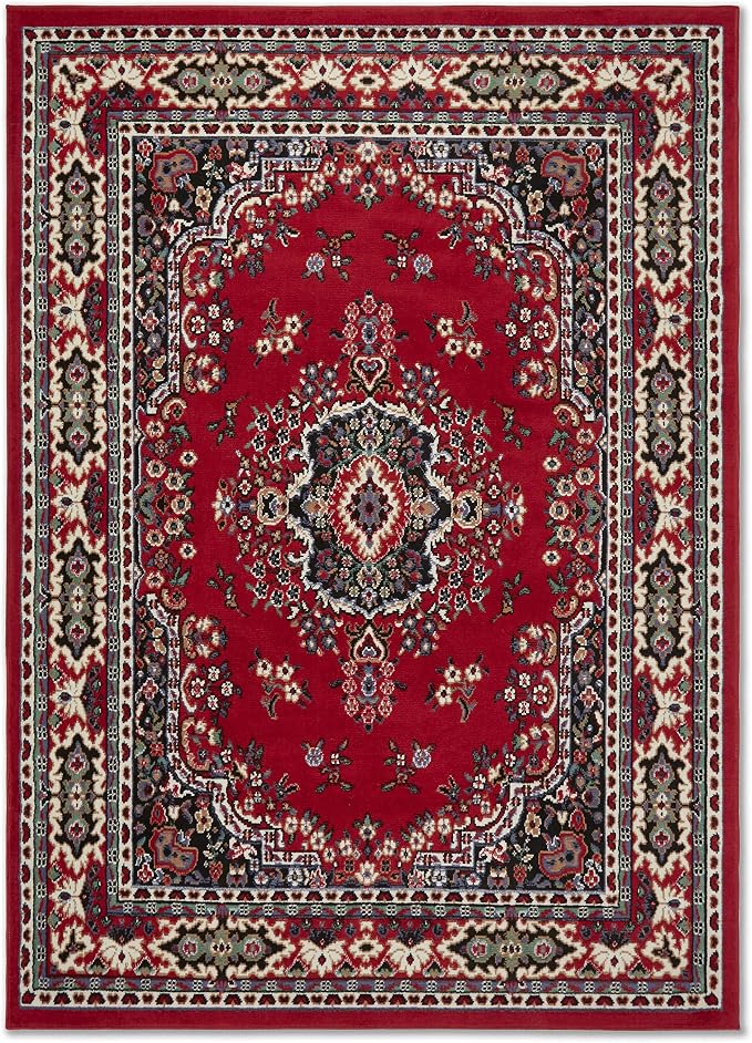Home Dynamix Premium Sakarya Traditional Medallion Area Rug, Red/Black, 3'7"x5'2"