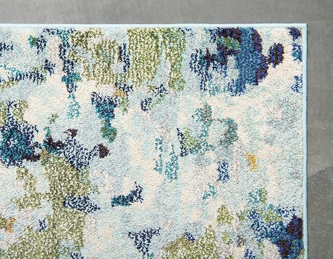 Unique Loom Chromatic Collection Area Rug - Champagne (4' 1" x 6' 1" Rectangle, Light Blue/ Blue)