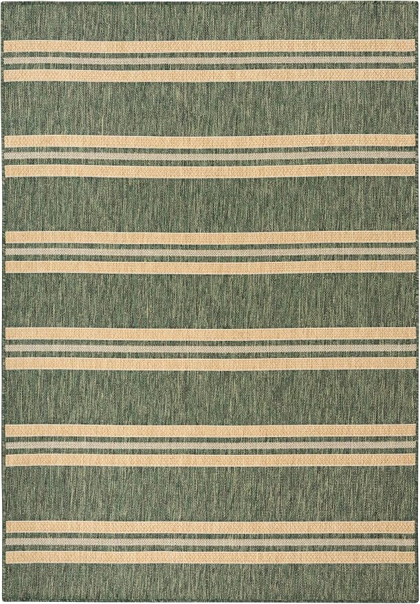Nourison Home Horizon Indoor/Outdoor Green 5' x 7' Area Rug - Easy Clean, Non Shedding, Bed Room, Living Room, Dining Room, Kitchen (5' x 7')