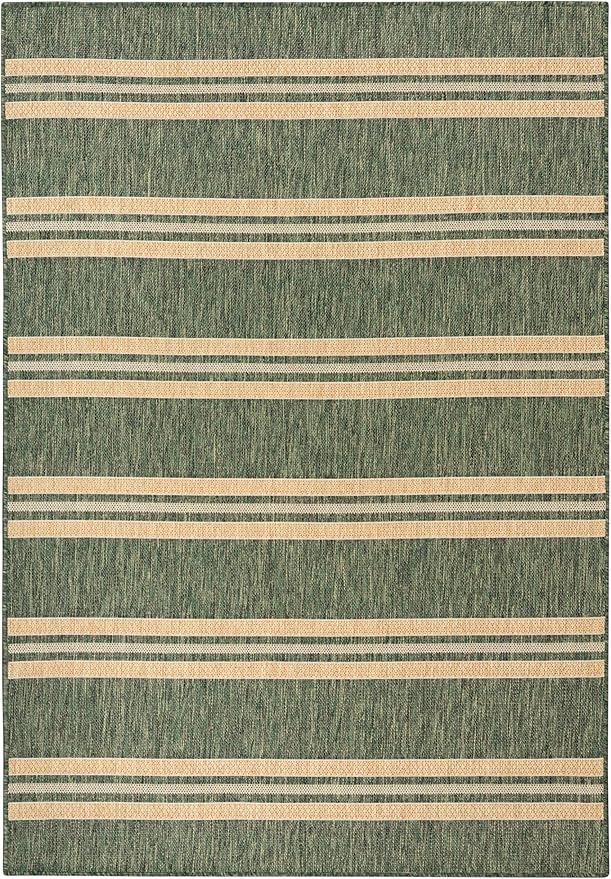 Nourison Home Horizon Indoor/Outdoor Green 6' x 9' Area Rug - Easy Clean, Non Shedding, Bed Room, Living Room, Dining Room, Kitchen (6' x 9')