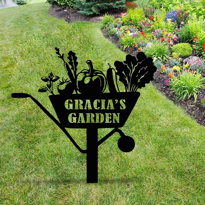 Personalized Garden Sign with Stake, Custom Metal Garden Stake for Outdoor,Customized Metal Yard Decor, Lawn Art, Farmhouse Decoration, Housewarming Gift
