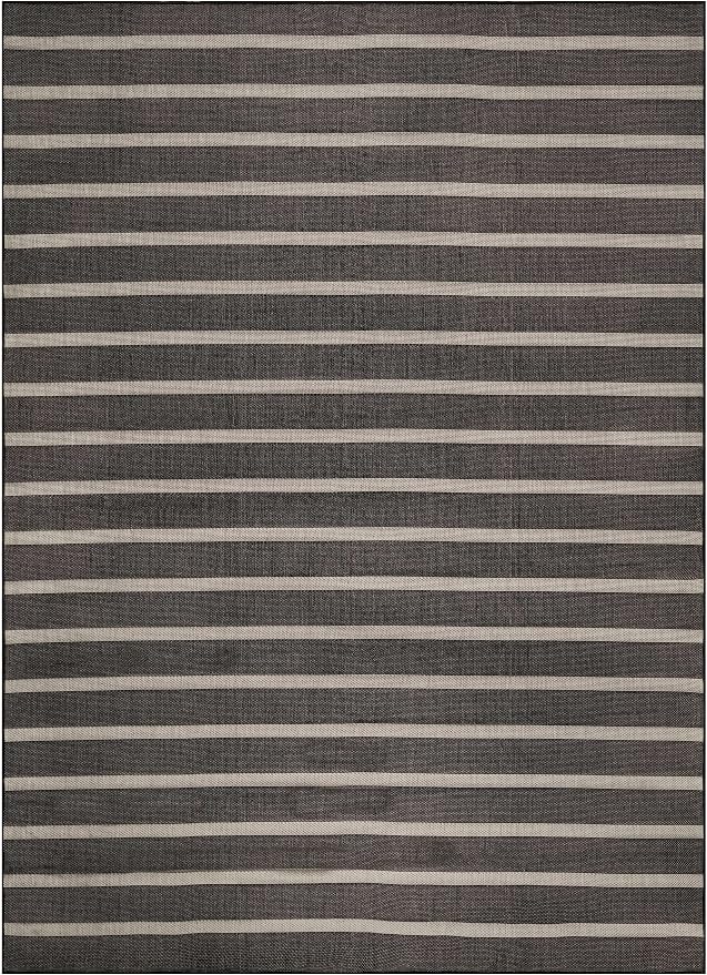 Nourison Home Positano Black Ivory 9' x 12' Area Rug - Easy Clean, Non Shedding, Bed Room, Living Room, Dining Room, Kitchen (9' x 12')