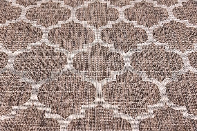 Unique Loom Outdoor Trellis Collection Area Rug (6' 1" x 9' Rectangle, Brown/ Ivory)