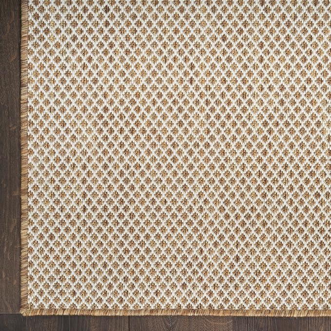 Nourison Home Courtyard Jute Ivory 5' x 7' Area Rug - Easy Clean, Non Shedding, Bed Room, Living Room, Dining Room, Kitchen (5' x 7')