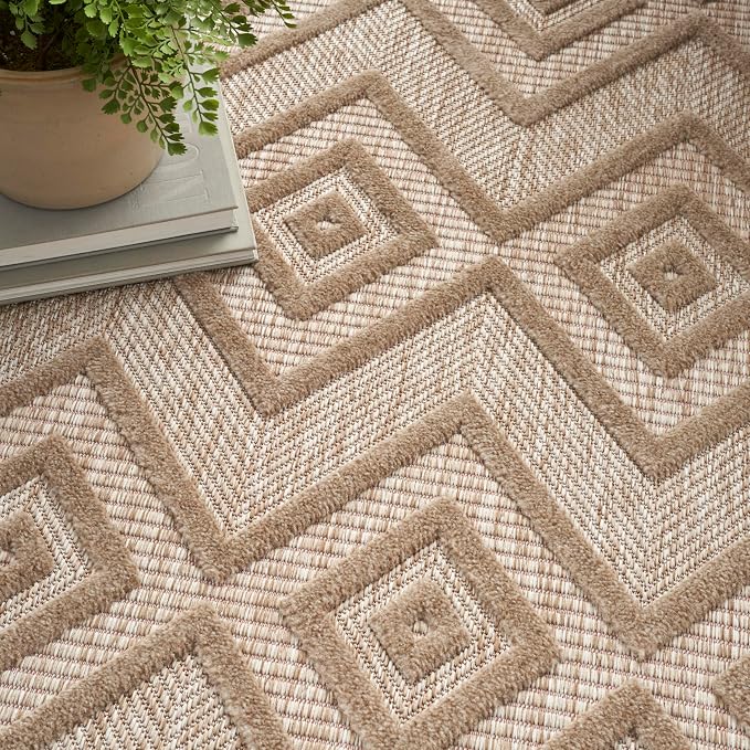 Nourison Home Versatile Natural Beige 6' x 9' Area Rug - Easy Clean, Non Shedding, Bed Room, Living Room, Dining Room, Kitchen (6' x 9')