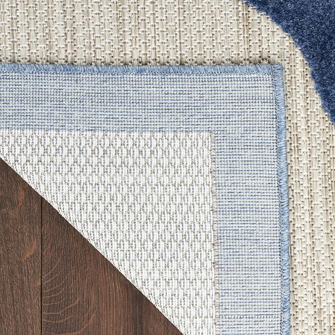 Nourison Home Aloha Blue Grey 7'10" x 10'6" Area Rug - Easy Clean, Non Shedding, Bed Room, Living Room, Dining Room, Kitchen (8' x 11')