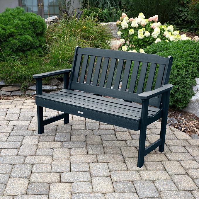 highwood Lehigh Garden Bench, 4 Feet, Federal Blue