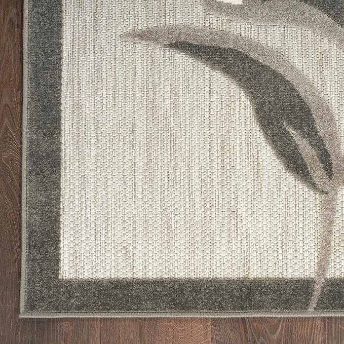 Nourison Home Aloha Beige 9' x 12' Area Rug - Easy Clean, Non Shedding, Bed Room, Living Room, Dining Room, Kitchen (9' x 12')