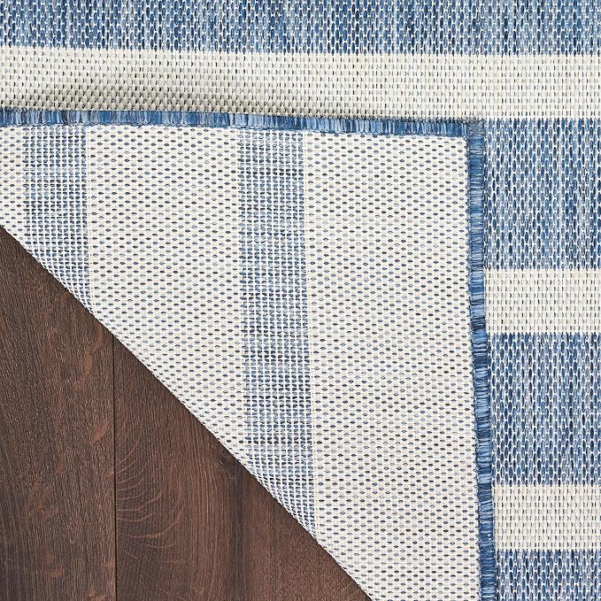 Nourison Home Positano Navy Ivory 5' x 7' Area Rug - Easy Clean, Non Shedding, Bed Room, Living Room, Dining Room, Kitchen (5' x 7')