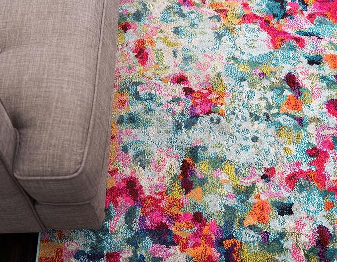 Unique Loom Chromatic Collection Area Rug - Champagne (9' x 12' Rectangle, Multi/ Blue)