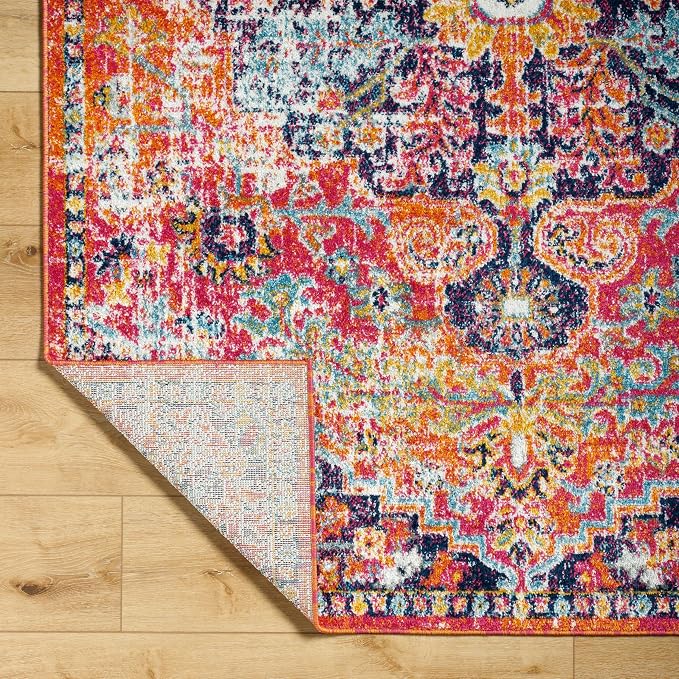 Livabliss Odelia Vintage Bohemian Area Rug,5'3" x 7'3",Pink/Orange