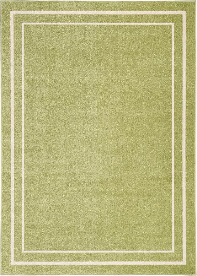 Nourison Home Nourison Essentials Green Ivory 5' x 7' Area Rug - Easy Clean, Non Shedding, Bed Room, Living Room, Dining Room, Kitchen (5' x 7')