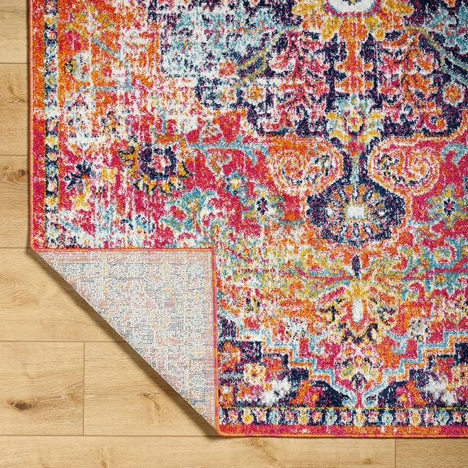 Livabliss Odelia Vintage Bohemian Area Rug,9' x 12'6",Pink/Orange