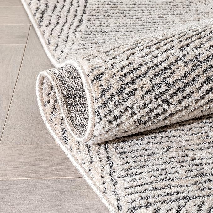 Well Woven Ezio Beige Tribal Geometric Distressed High-Lo Pile Area Rug 8x10 (7'10" x 10'6")
