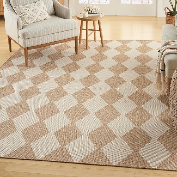 Nourison Home Positano Jute 7' x 10' Area Rug - Easy Clean, Non Shedding, Bed Room, Living Room, Dining Room, Kitchen (7' x 10')