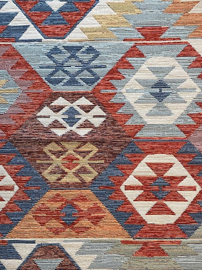 Secret Sea Collection: Modern Kilim Series Small Area Rug, Washable, Reversible, Cotton (2 x 3 feet, Ram's Head Abundance)