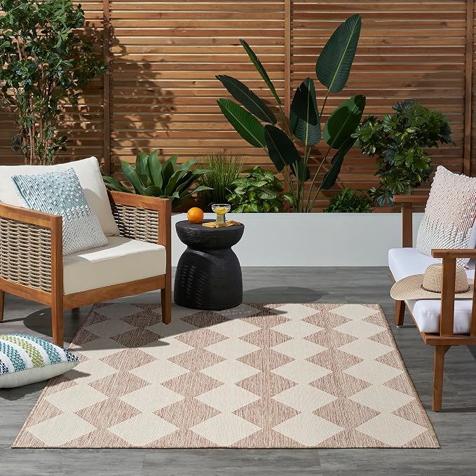 Nourison Home Positano Beige 4' x 6' Area Rug - Easy Clean, Non Shedding, Bed Room, Living Room, Dining Room, Kitchen (4' x 6')