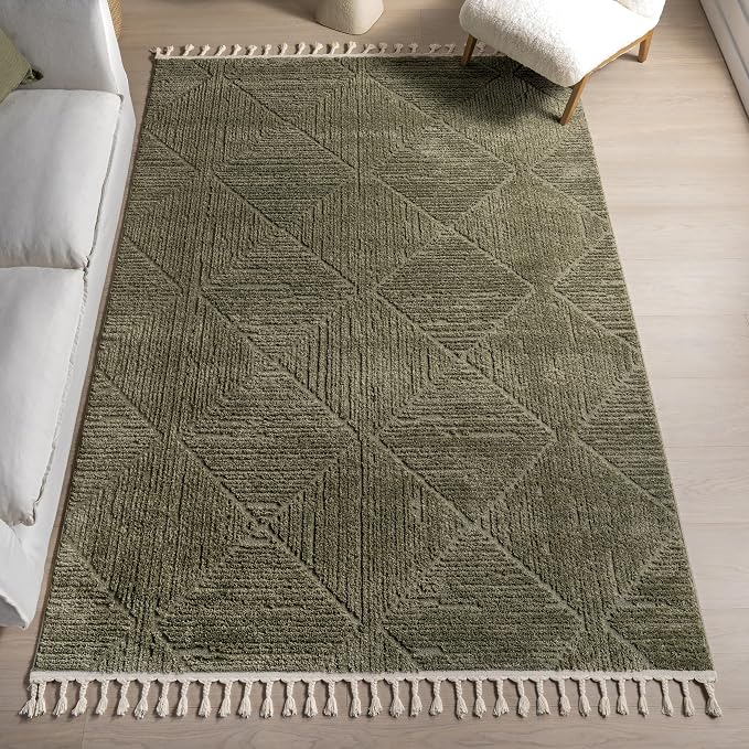 nuLOOM Kerry Green Trellis Power Loomed Area Rug, 10' x 13' | Nuloom Kerry Trellis 10' x 13' Area Rug for Living Room Bedroom Dining Room, Green