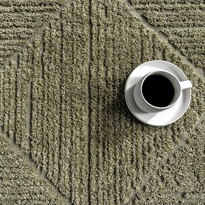 nuLOOM Kerry Green Trellis Power Loomed Area Rug, 10' x 13' | Nuloom Kerry Trellis 10' x 13' Area Rug for Living Room Bedroom Dining Room, Green