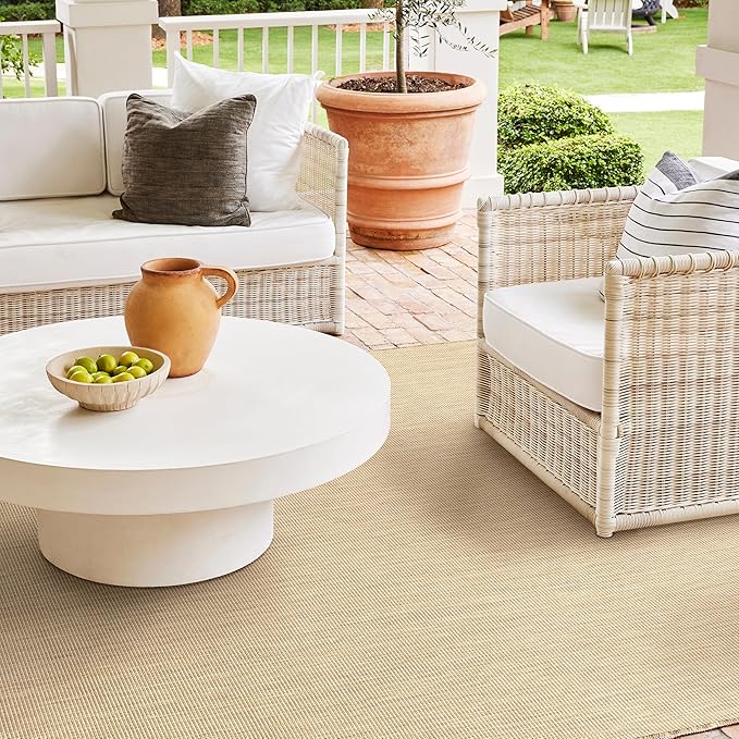 Nuloom Outdoor Performance Collection Nakia Brown/Ivory, 2' x 3', Soft and Cozy, High Traffic, Stain Resistant, Easy Clean, Durable Area Rug for Indoor/Outdoor Patio, Deck, Porch, Garden, Courtyard