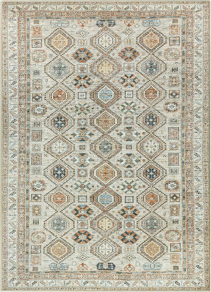 Keen Home Design Vintage Washable Entryway Rug, Non-Slip Low Pile, 3x5 | Machine Washable Cotton Chenille, 0.25In Low Pile, Rubber Non-Slip Back; Entryway, Kitchen, Bathroom, Bedroom