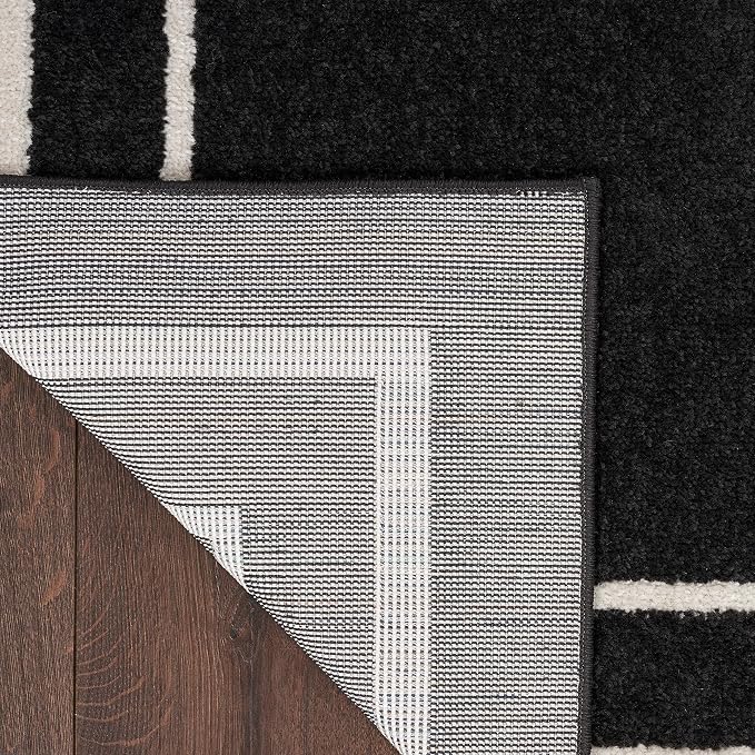 Nourison Home Nourison Essentials Black Ivory 5' x 7' Area Rug - Easy Clean, Non Shedding, Bed Room, Living Room, Dining Room, Kitchen (5' x 7')