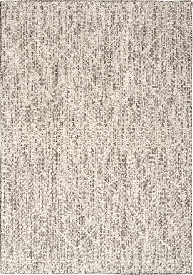 Nourison Home Positano Light Grey 6' x 9' Area Rug - Easy Clean, Non Shedding, Bed Room, Living Room, Dining Room, Kitchen (6' x 9')