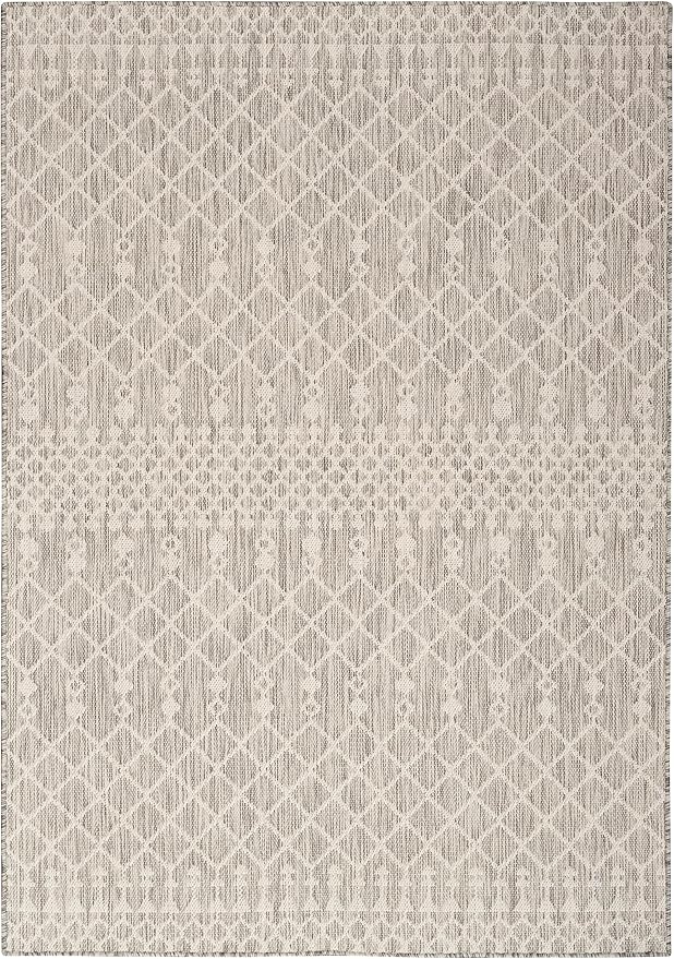 Nourison Home Positano Light Grey 7' x 10' Area Rug - Easy Clean, Non Shedding, Bed Room, Living Room, Dining Room, Kitchen (7' x 10')
