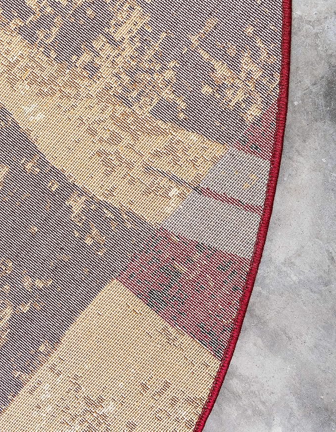 Unique Loom Barista Collection Area Rug - Kouillou (4' 1" Round, Multi/ Brown)