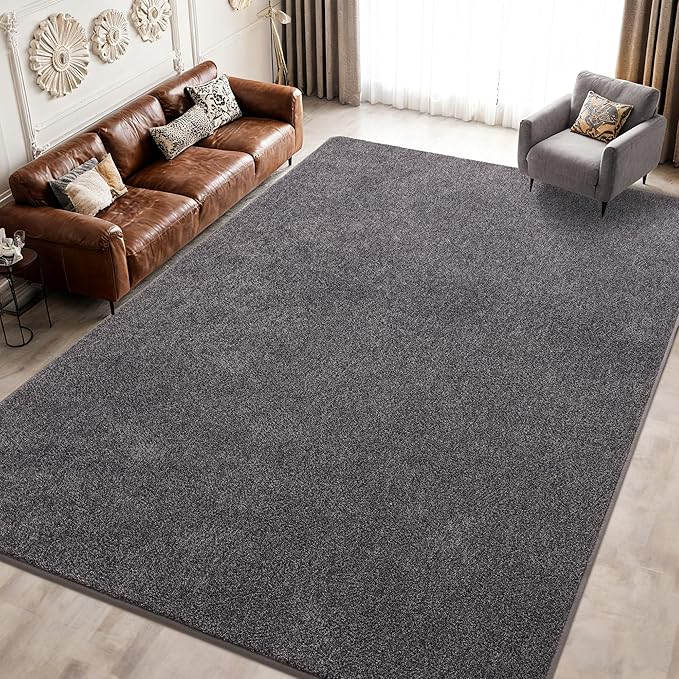 Keeko 3x5 Area Rugs for Living Room,Soft Washable Memory Foam Bedroom Rug | Indoor Throw Rug Low Pile Minimalist Non Slip Carpet for Kids Nursery Classroom Dorm Room Home Decor Dark Grey and White