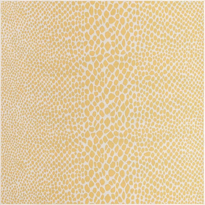 Unique Loom Outdoor Collection Area Rug - Cape Town (7' 10" Square, Yellow Ivory/ Ivory)