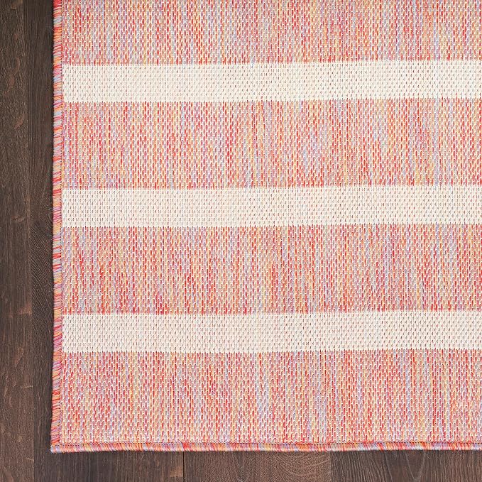 Nourison Home Positano Rainbow Ivory 5' x 7' Area Rug - Easy Clean, Non Shedding, Bed Room, Living Room, Dining Room, Kitchen (5' x 7')