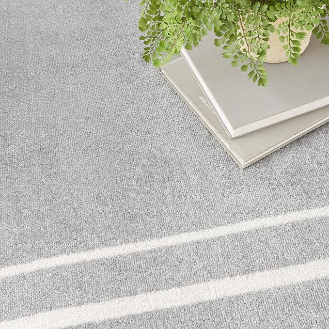 Nourison Home Nourison Essentials Grey Ivory 5' x 7' Area Rug - Easy Clean, Non Shedding, Bed Room, Living Room, Dining Room, Kitchen (5' x 7')