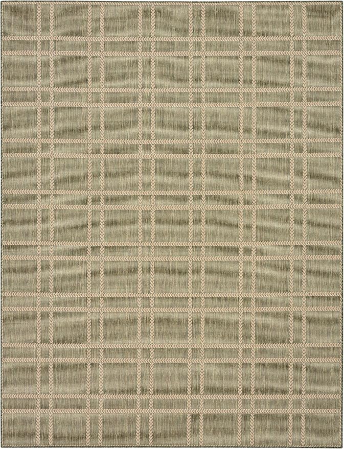 Nourison Home Horizon Indoor/Outdoor Green 10' x 14' Area Rug - Easy Clean, Non Shedding, Bed Room, Living Room, Dining Room, Kitchen (10' x 14')
