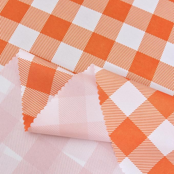 Waterproof Plaid Tablecloth Fabric - Round 58 Inch Classic Gingham Checker Table Cloth for Indoor/Outdoor Use - Buffalo Table Cover for Picnics, BBQs, and Parties