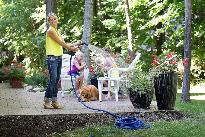 Dramm ColorStorm Premium Rubber Garden Hose – 75 ft Heavy Duty 5/8" Water Hose – Kink Resistant, Crush-Proof Nickel-Plated Couplings – Made in USA - Yellow