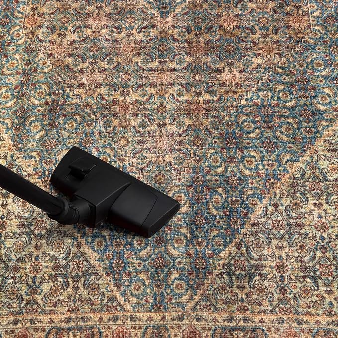 Keen Home Design Vintage Washable Runner Rug, Non-Slip Low Pile, 2x10 | Machine Washable Cotton Chenille, 0.25In Low Pile, Rubber Non-Slip Back; Hallway, Kitchen, Entryway, Laundry Room