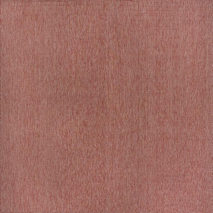 Unique Loom Collection Casual Transitional Solid Heathered Indoor/Outdoor Flatweave Area Rug (13' Square, Rust Red/Beige)
